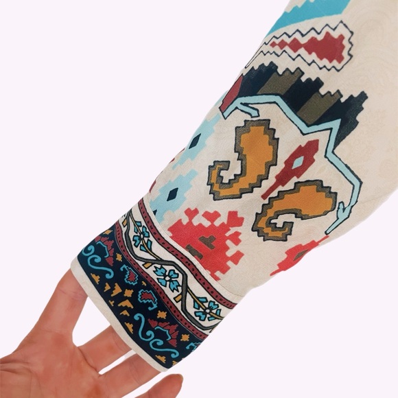 NWOT Rococo Sand Paisley Carpet Tunic Dress 100% Silk with Beaded Detail Size XS - Picture 7 of 12